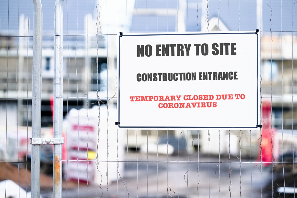 Closed construction site